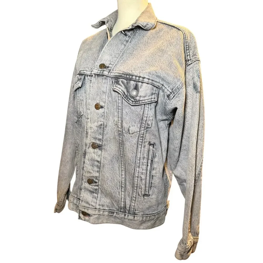 Levi Strauss Vintage Acid Wash Denim Jacket, Light Wash Grunge Retro, Unisex